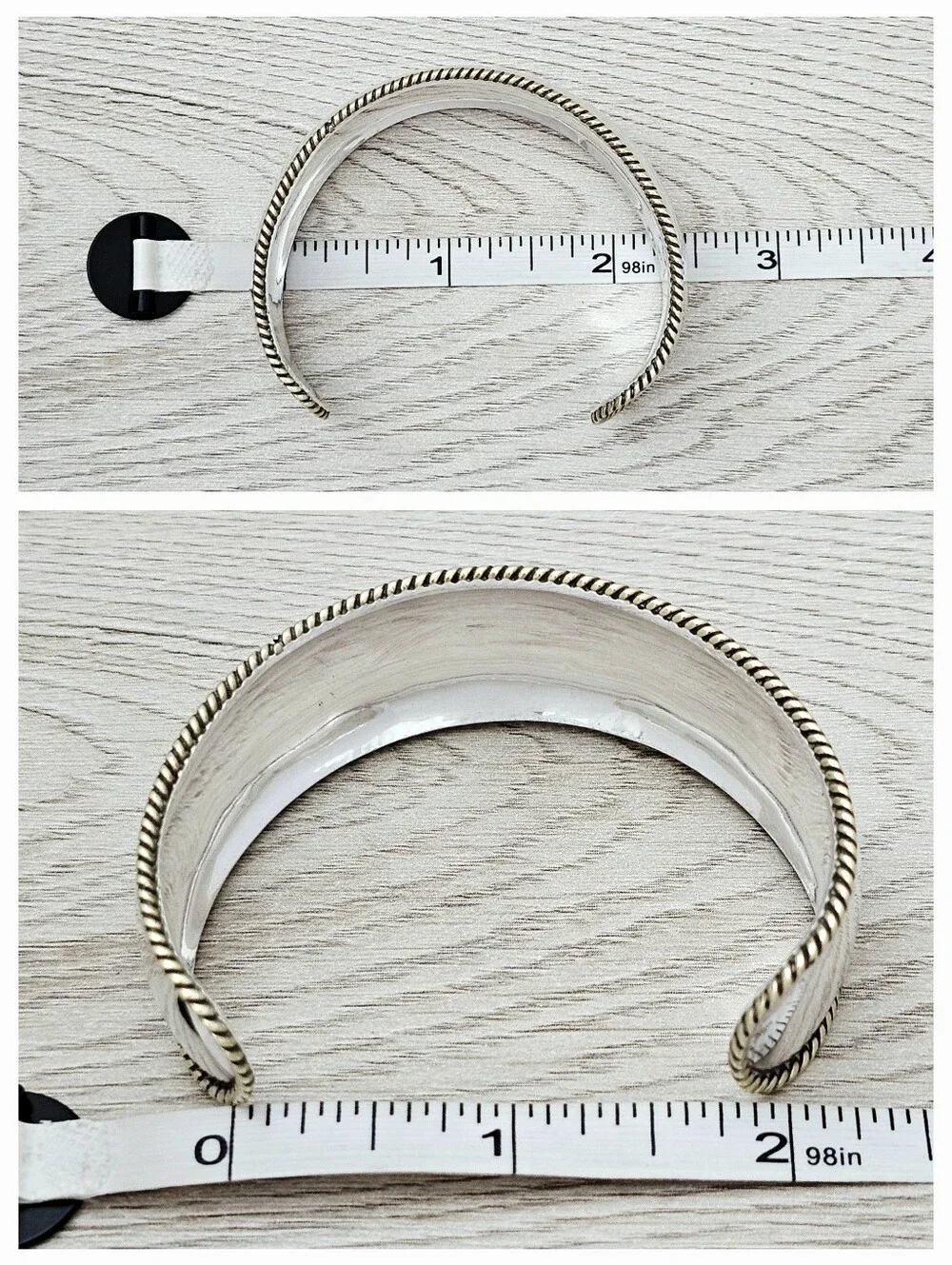 Silpada Rare Sterling Silver Braided/Twisted Brass Vintage Cuff XB168/B0168